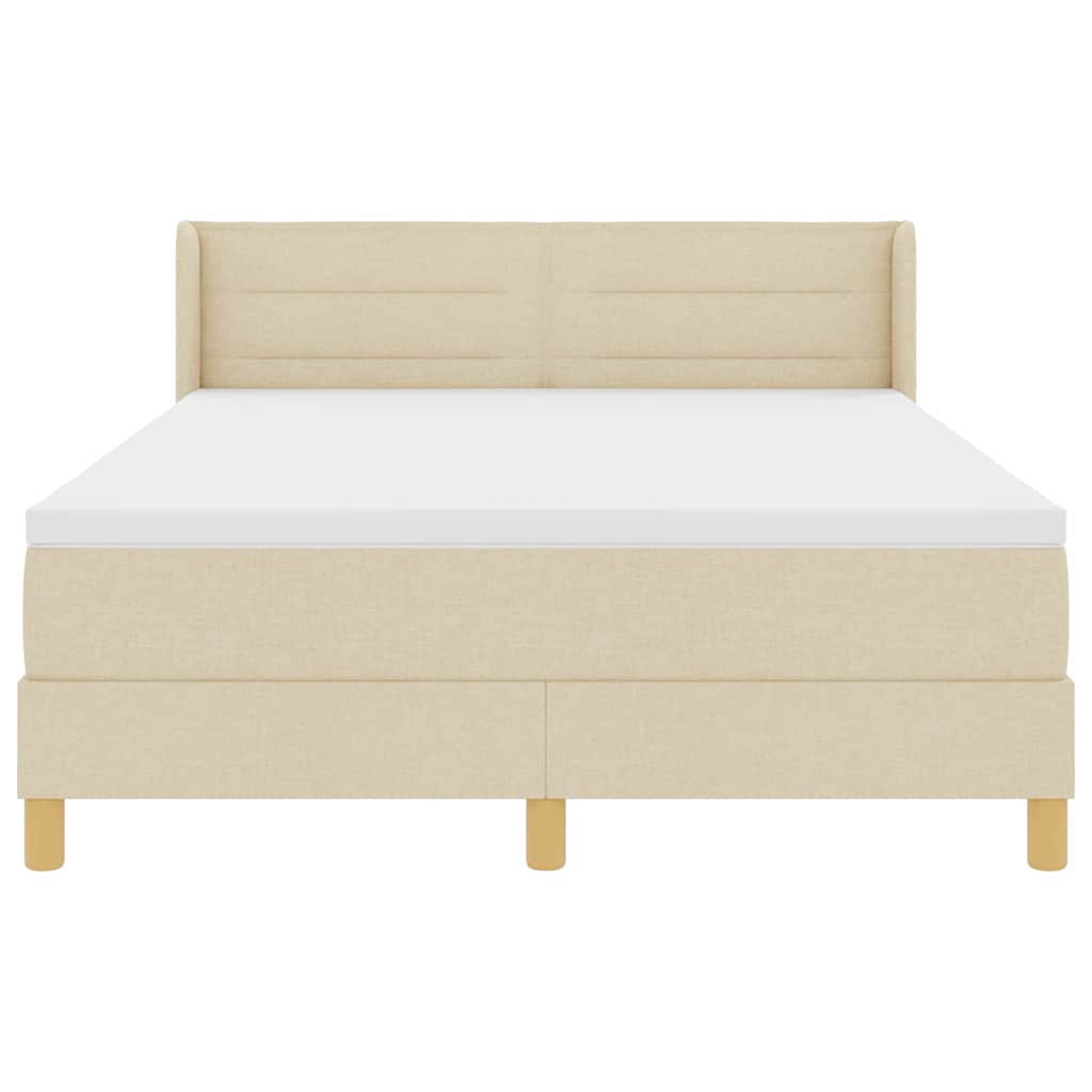 Boxspringbett mit Matratze Creme 200 x 160 cm Stoff
