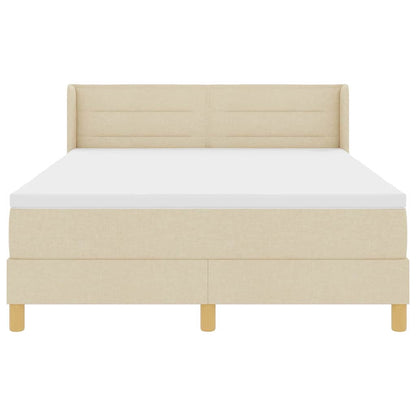 Boxspringbett mit Matratze Creme 200 x 160 cm Stoff