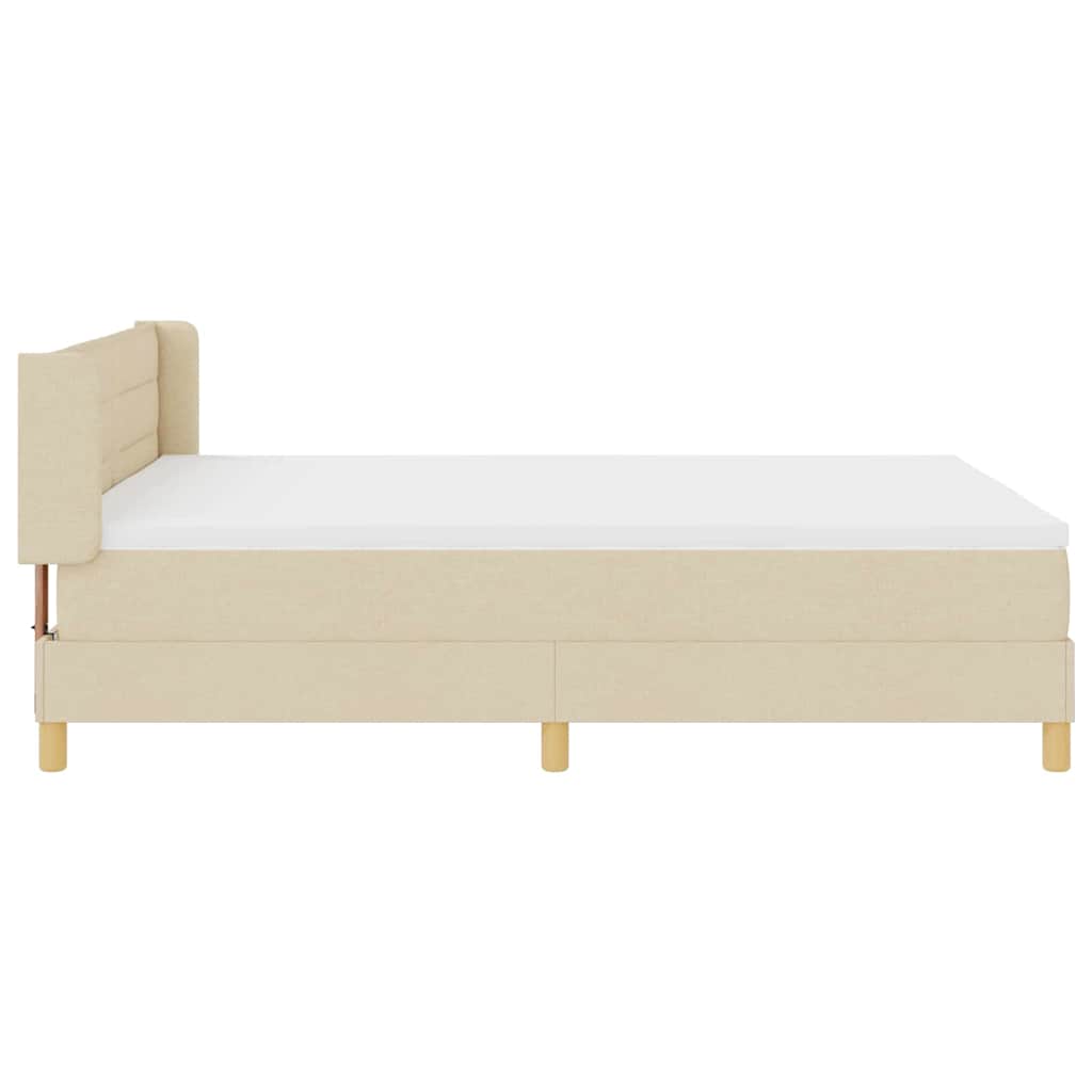 Boxspringbett mit Matratze Creme 200 x 160 cm Stoff