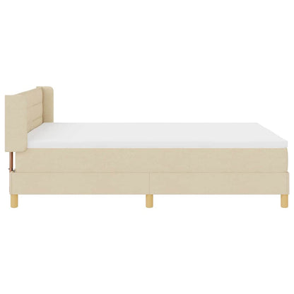 Boxspringbett mit Matratze Creme 200 x 160 cm Stoff