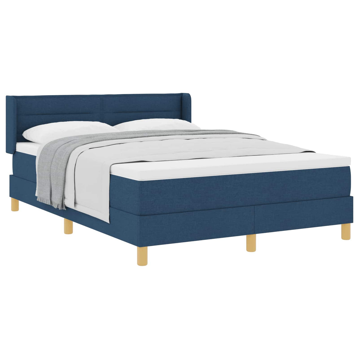 Boxspringbett mit Matratze mit Kopfteil Blau 200 x 160 cm Stoff