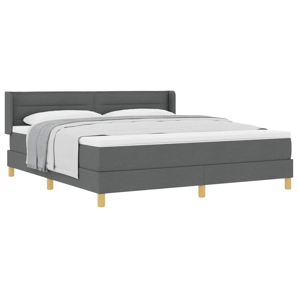 Boxspringbett mit Matratze Dunkelgrau 200 x 180 cm Stoff