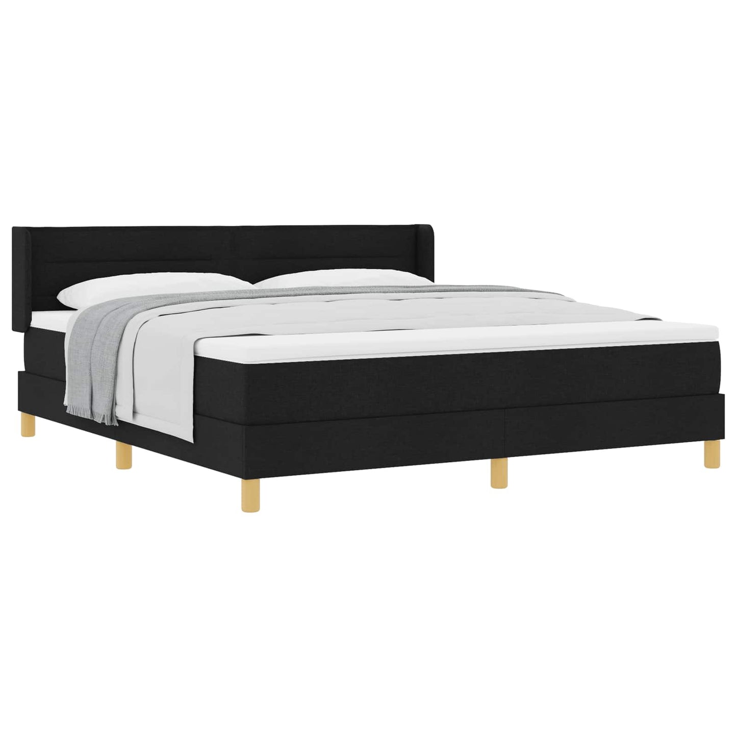 Boxspringbett mit Matratze Schwarz 200 x 180 cm Stoff