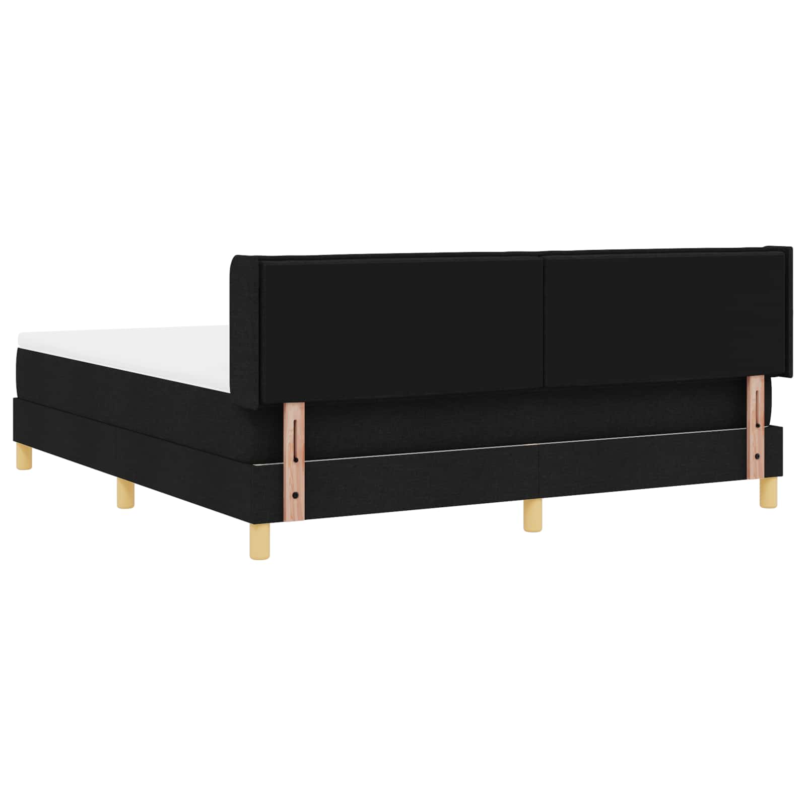Boxspringbett mit Matratze Schwarz 200 x 180 cm Stoff