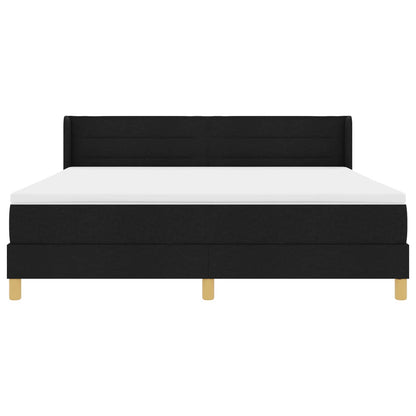 Boxspringbett mit Matratze Schwarz 200 x 180 cm Stoff