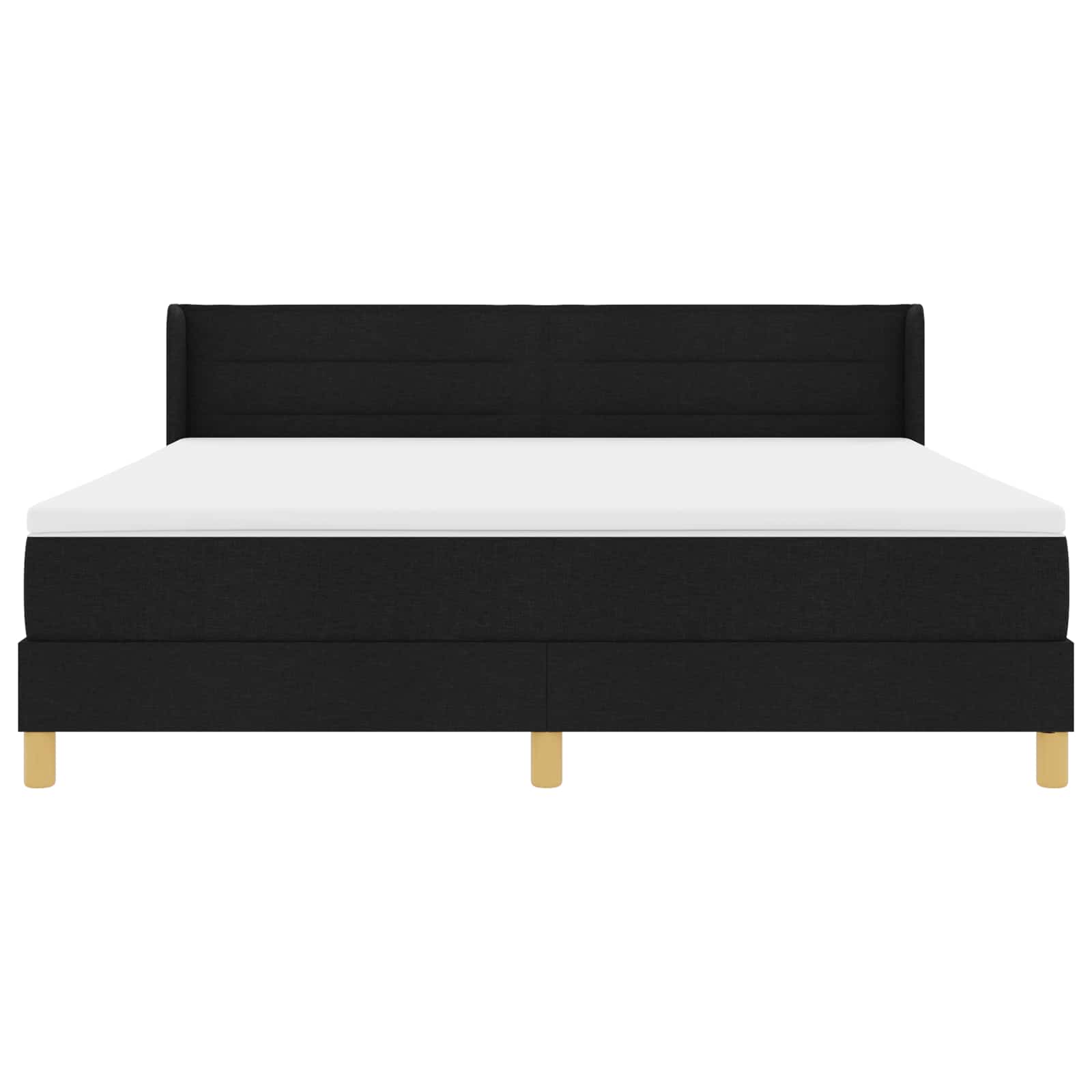 Boxspringbett mit Matratze Schwarz 200 x 180 cm Stoff