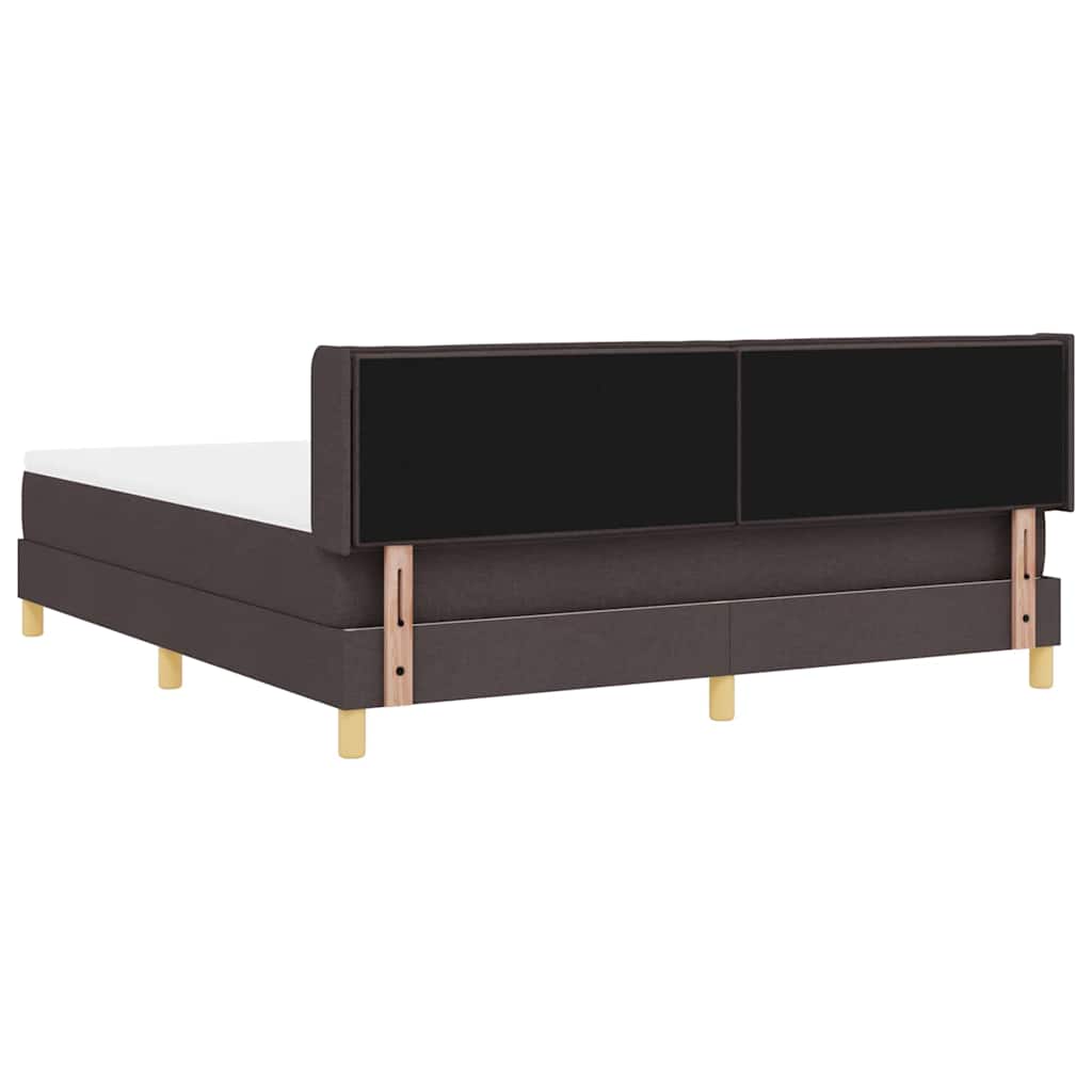 Boxspringbett Dunkelbraun und Weiß 180 x 200 cm Polyester