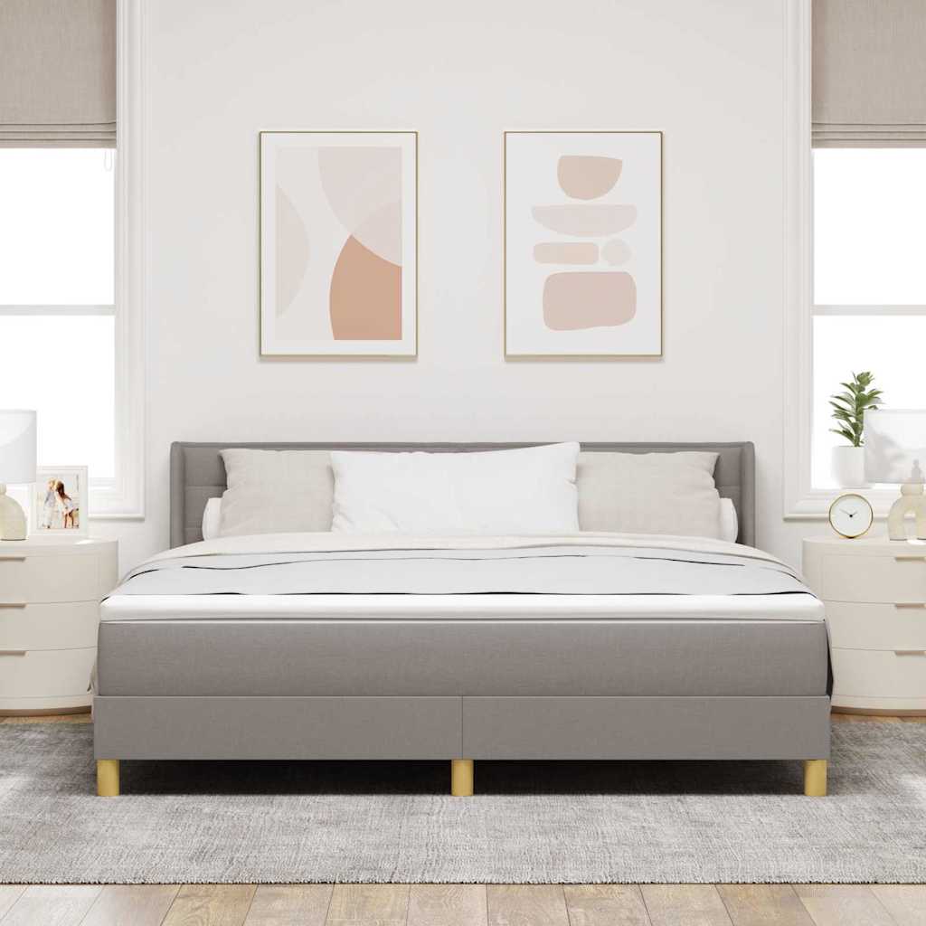 Boxspringbett mit Kopfteil Taupe 200 x 180 cm Stoff