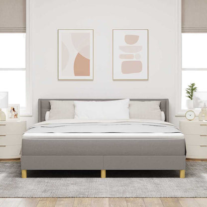Boxspringbett mit Kopfteil Taupe 200 x 180 cm Stoff
