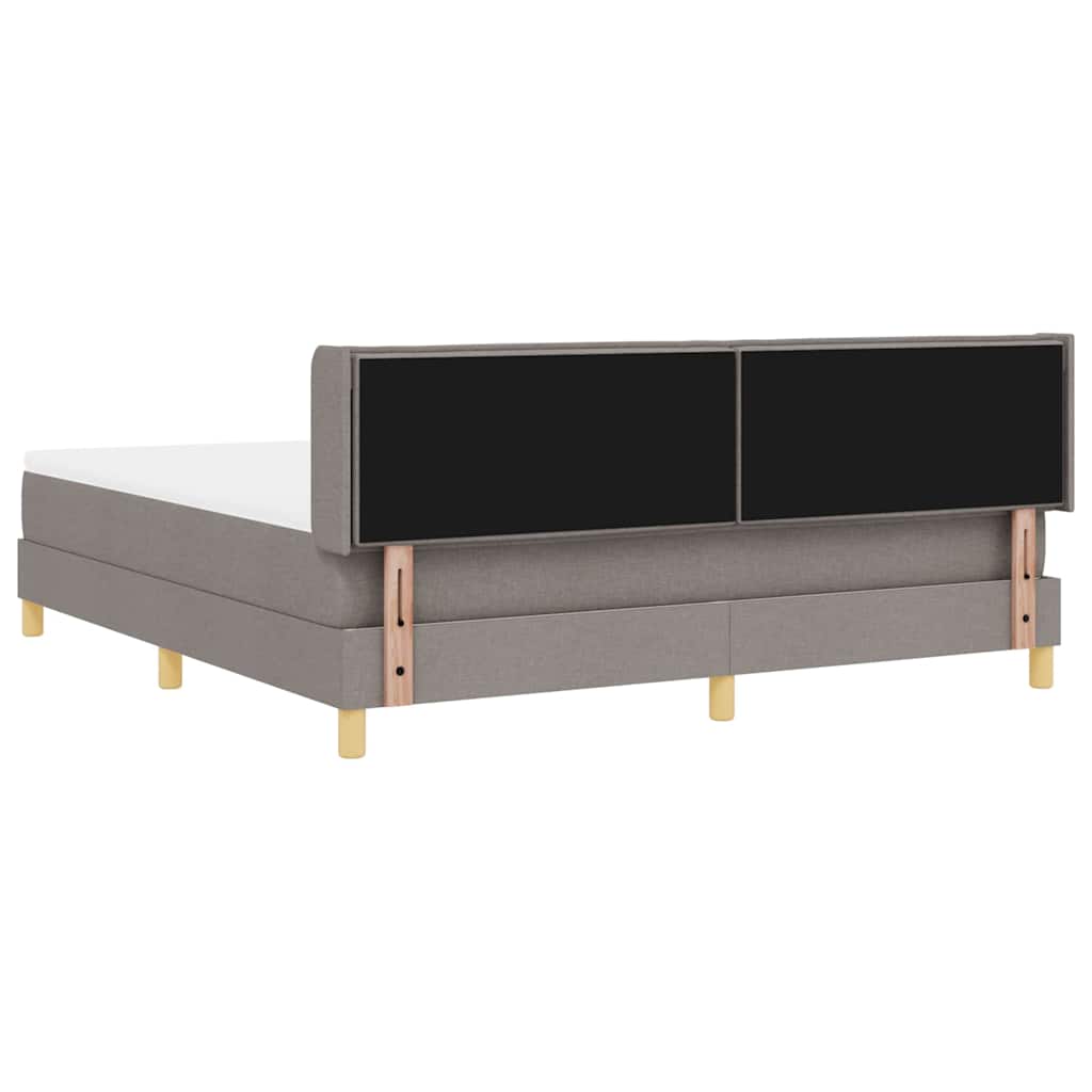 Boxspringbett mit Kopfteil Taupe 200 x 180 cm Stoff