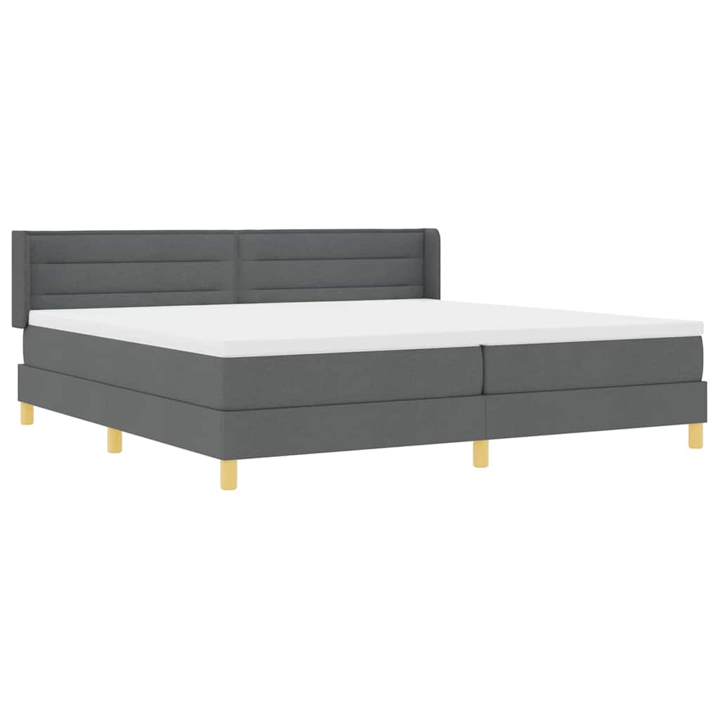Boxspringbett mit Matratze Dunkelgrau 200 x 200 cm Stoff