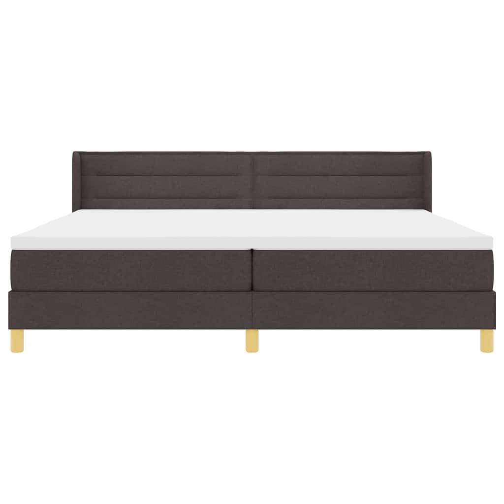 Boxspringbett Dunkelbraun und Weiß 200 x 200 cm Stoff