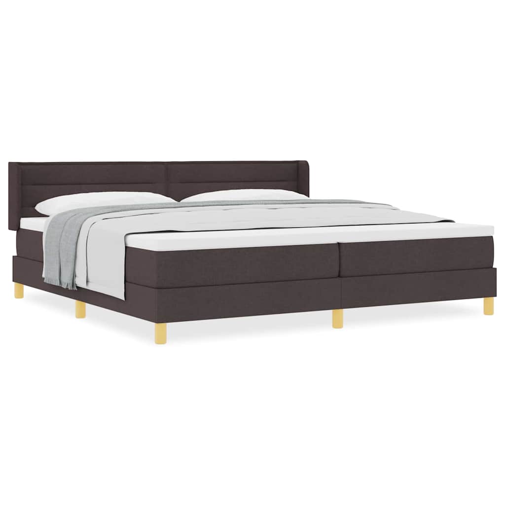 Boxspringbett Dunkelbraun und Weiß 200 x 200 cm Stoff