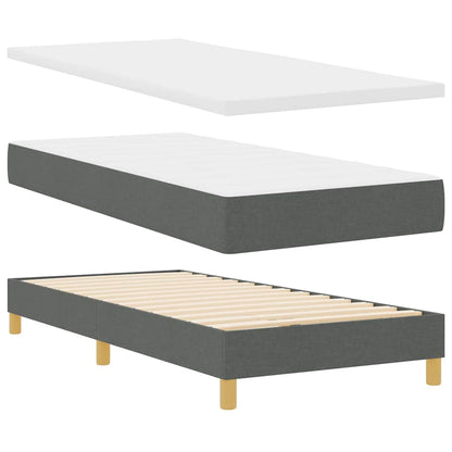 Boxspringbett mit Kopfteil Dunkelgrau 200 x 80 cm Stoff