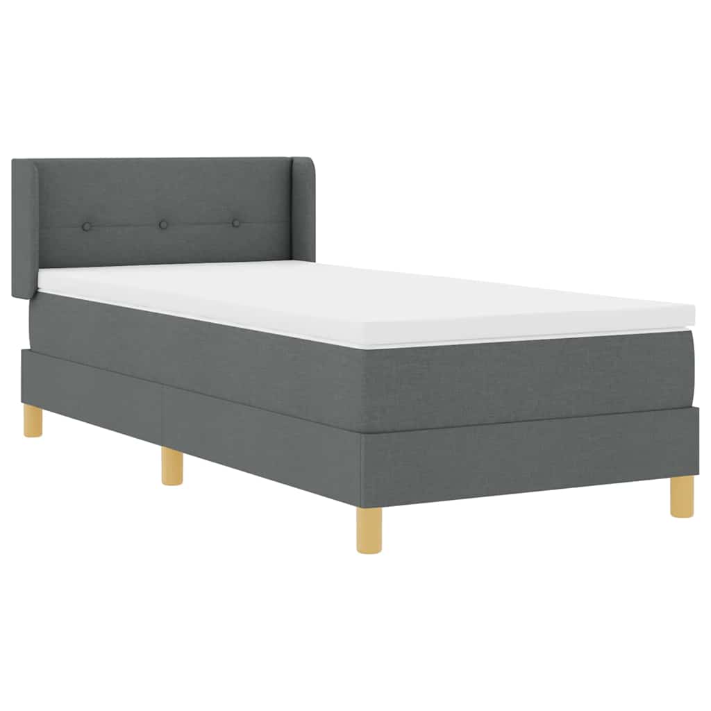 Boxspringbett mit Kopfteil Dunkelgrau 200 x 80 cm Stoff