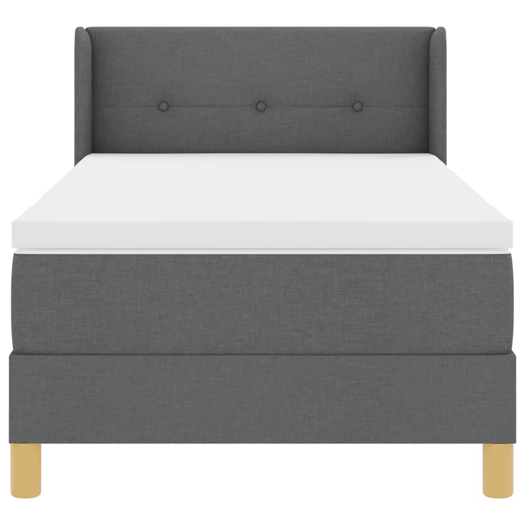 Boxspringbett mit Kopfteil Dunkelgrau 200 x 80 cm Stoff