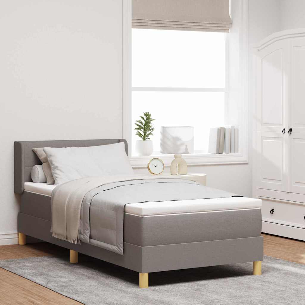 Boxspringbett mit Kopfteil Taupe 190 x 90 cm Stoff