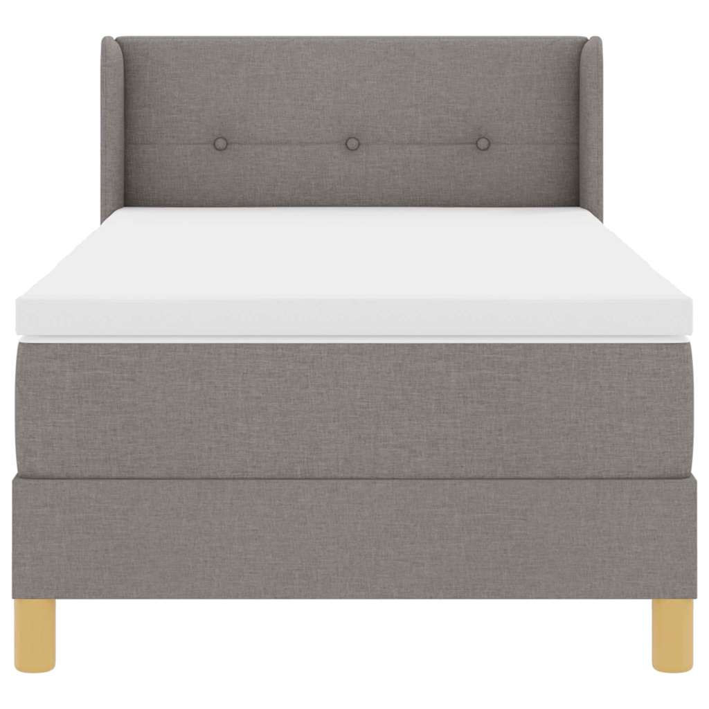 Boxspringbett mit Kopfteil Taupe 190 x 90 cm Stoff