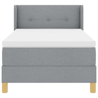 Boxspringbett mit Kopfteil Hellgrau 200 x 90 cm Stoff