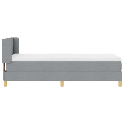Boxspringbett mit Kopfteil Hellgrau 200 x 90 cm Stoff