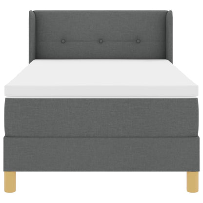 Boxspringbett mit Kopfteil Dunkelgrau 200 x 90 cm Stoff