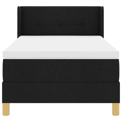 Boxspringbett mit Kopfteil Schwarz 200 x 90 cm Stoff