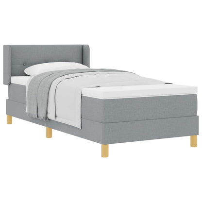 Boxspringbett mit Kopfteil Hellgrau 200 x 100 cm Stoff