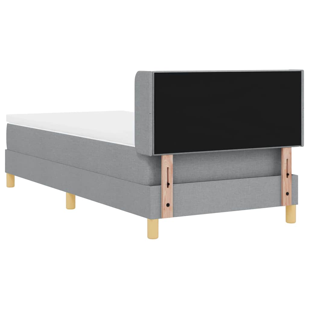Boxspringbett mit Kopfteil Hellgrau 200 x 100 cm Stoff