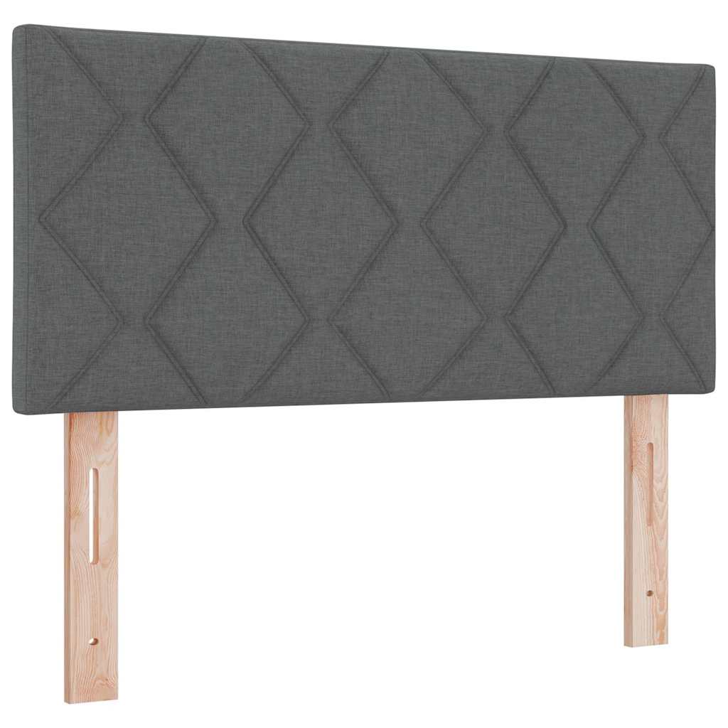 Boxspringbett mit Kopfteil Dunkelgrau 200 x 100 cm Stoff
