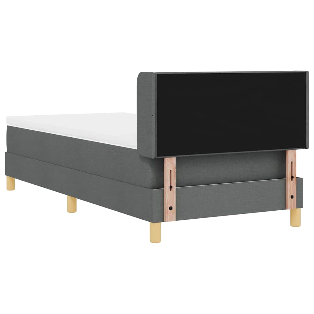 Boxspringbett mit Kopfteil Dunkelgrau 200 x 100 cm Stoff