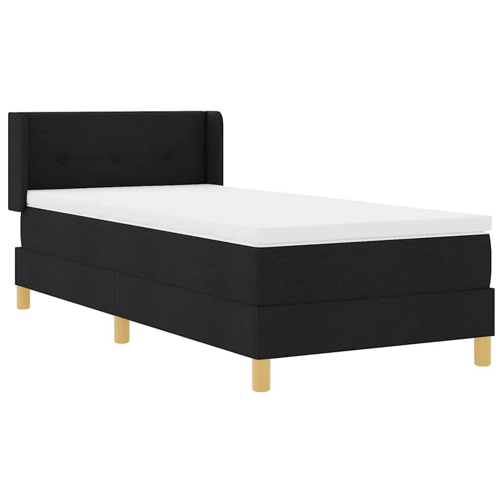 Boxspringbett mit Kopfteil Schwarz 200 x 100 cm Stoff
