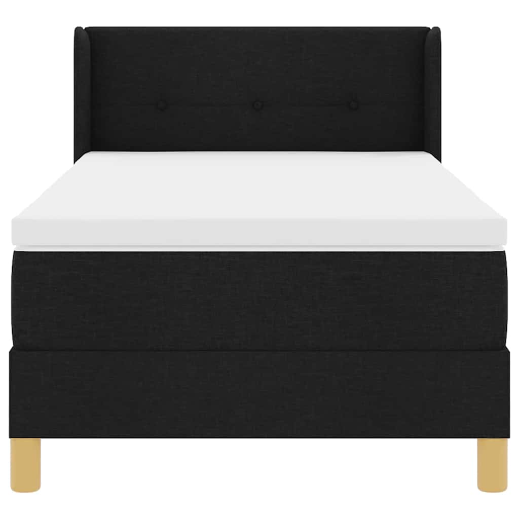 Boxspringbett mit Kopfteil Schwarz 200 x 100 cm Stoff