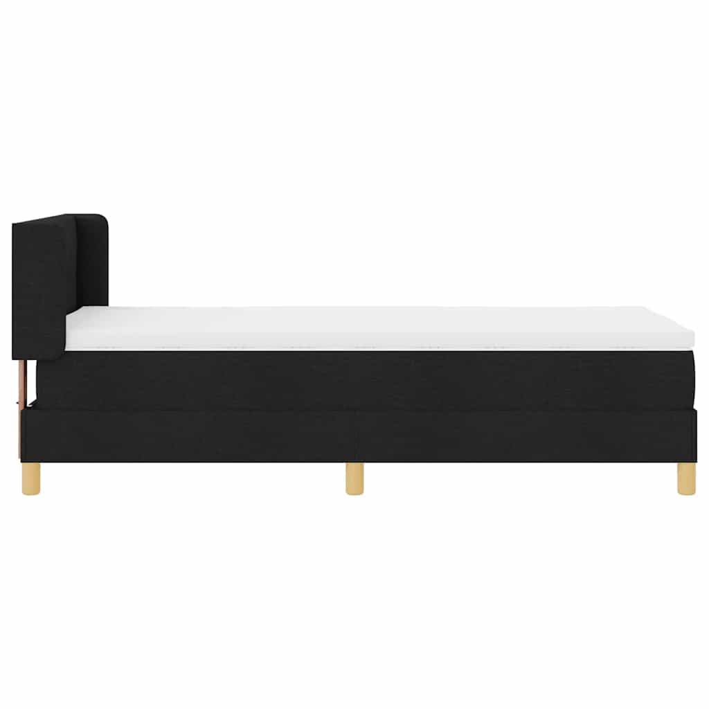 Boxspringbett mit Kopfteil Schwarz 200 x 100 cm Stoff