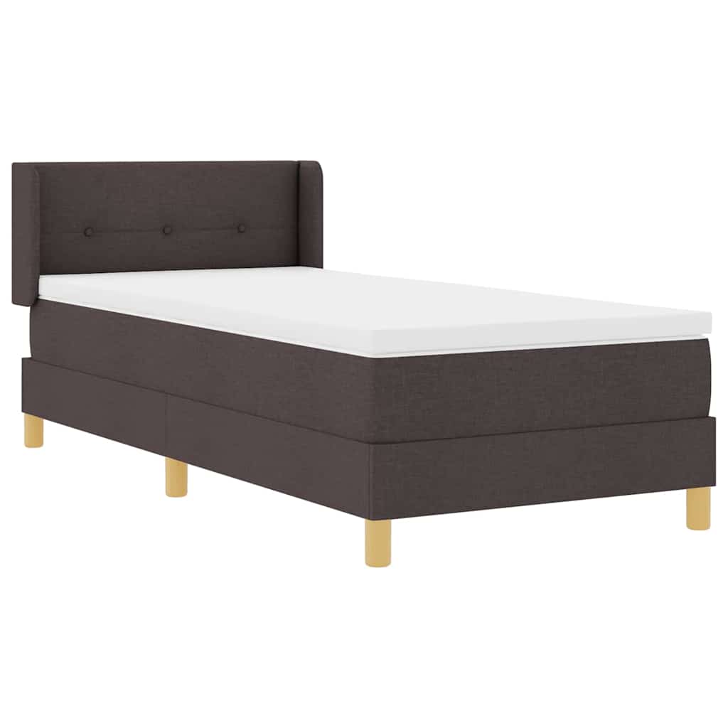 Boxspringbett Dunkelbraun und Weiß 100 x 200 cm Stoff