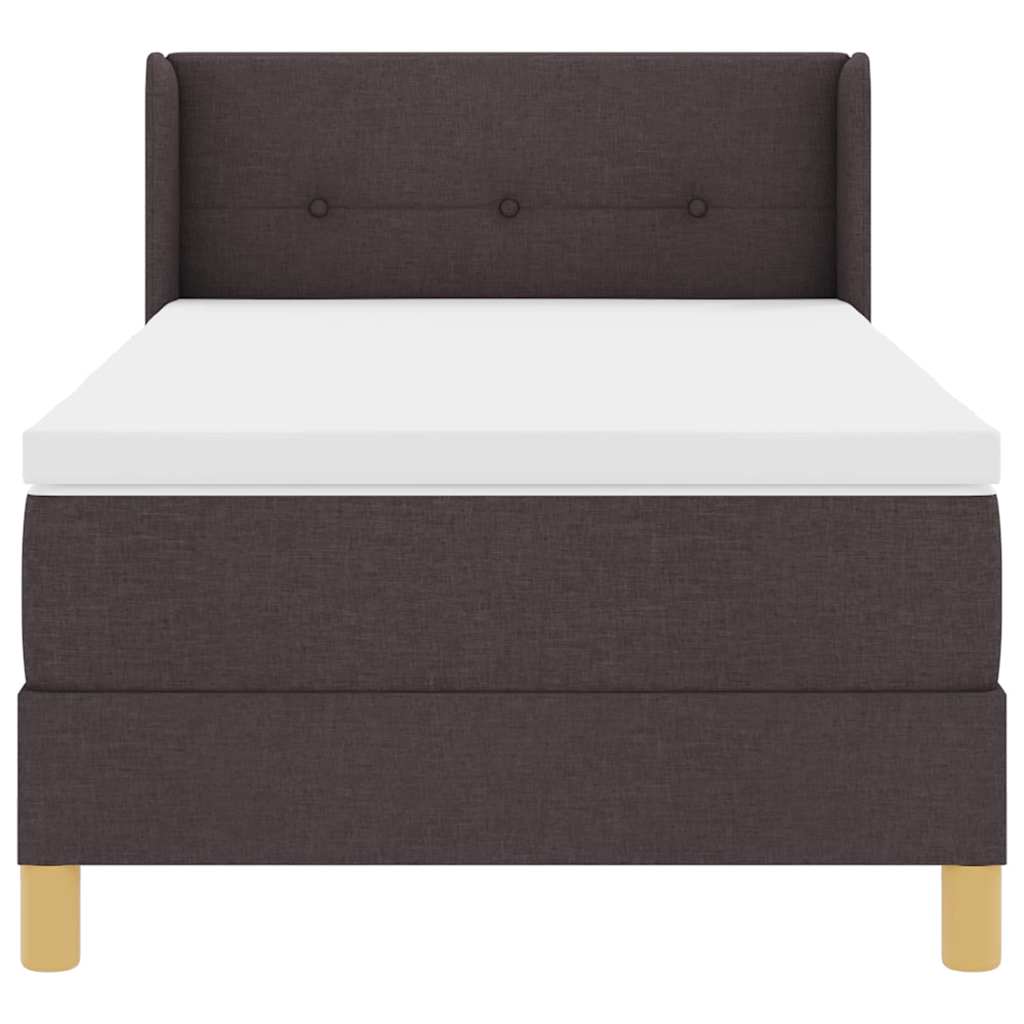 Boxspringbett Dunkelbraun und Weiß 100 x 200 cm Stoff