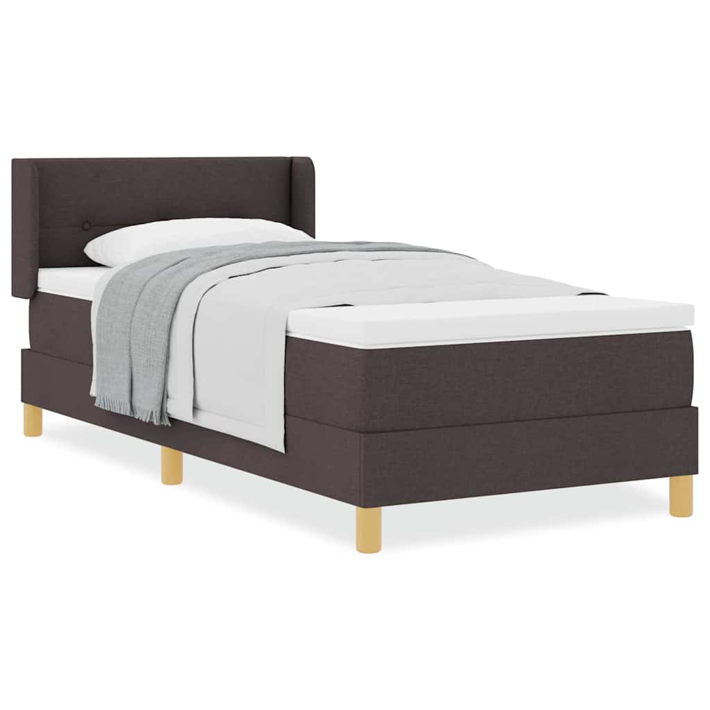 Boxspringbett Dunkelbraun und Weiß 100 x 200 cm Stoff