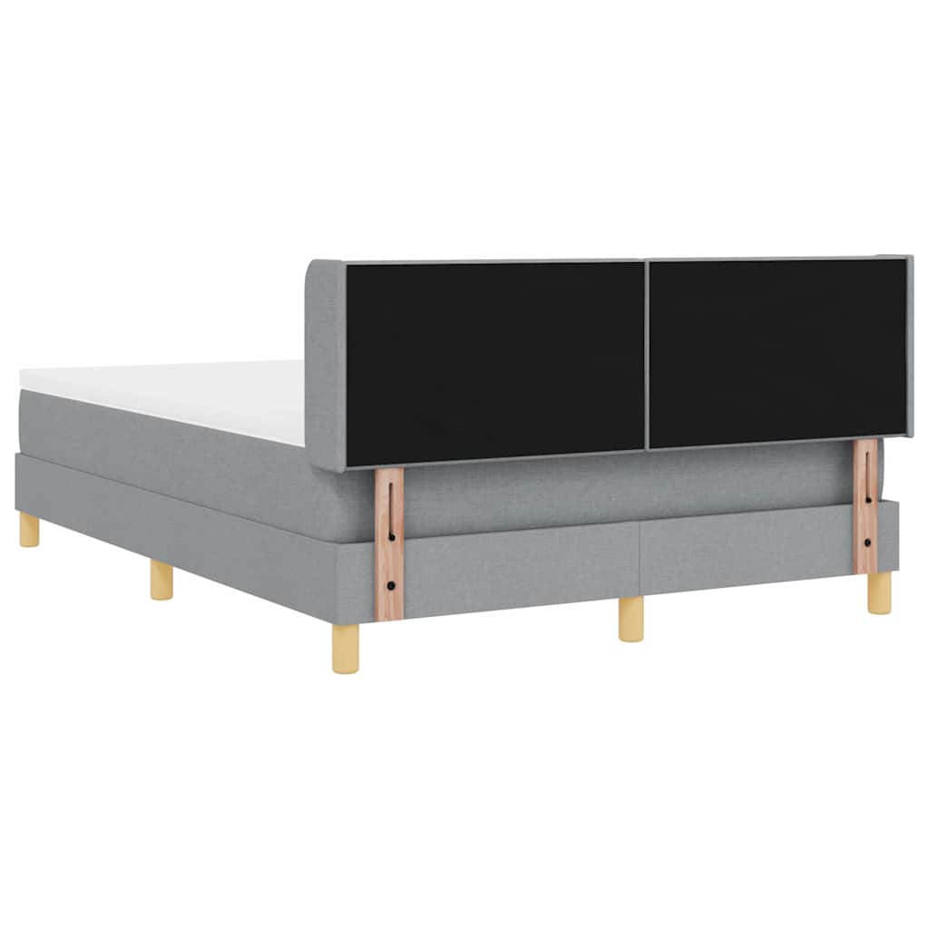 Boxspringbett mit Matratze Hellgrau 190 x 140 cm Stoff