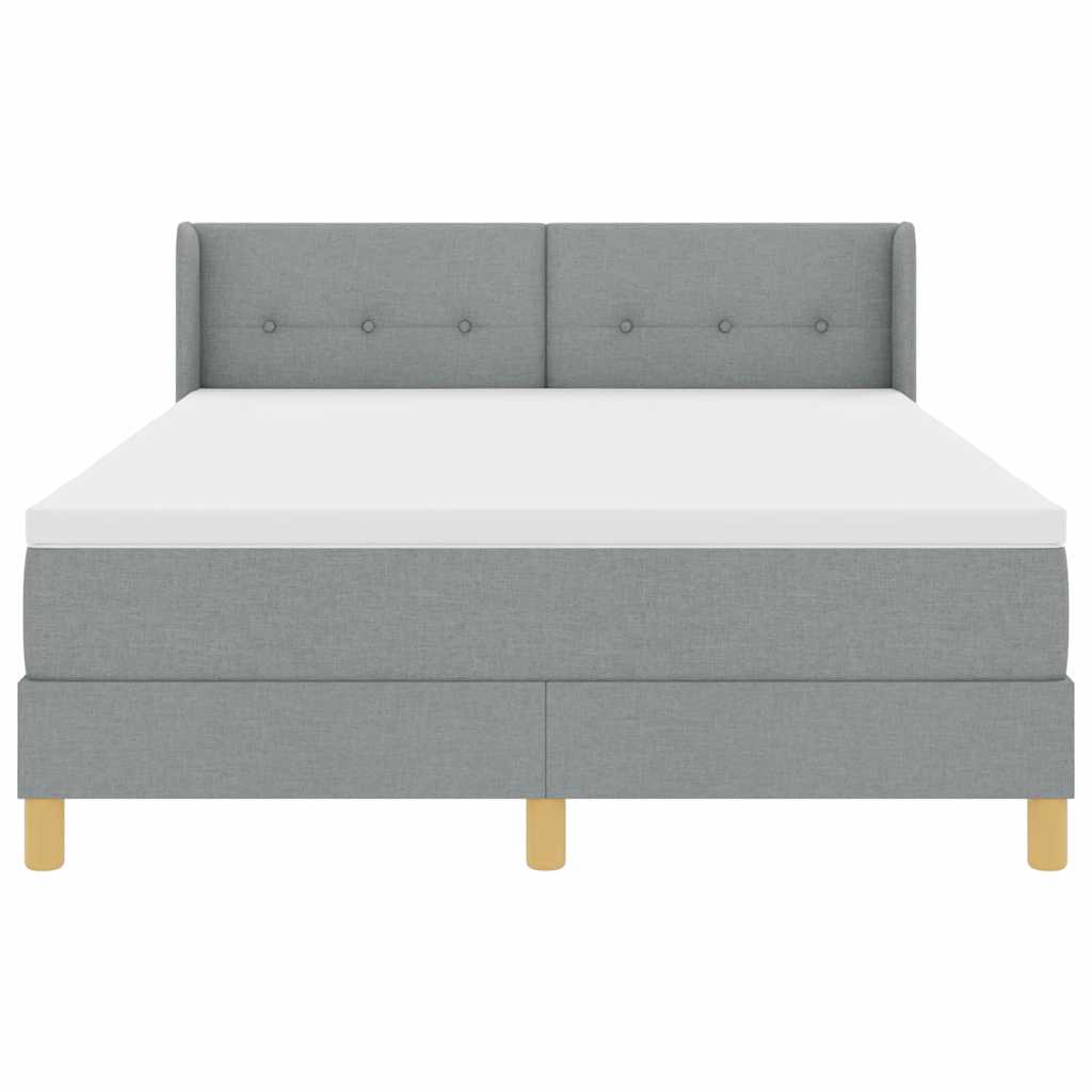 Boxspringbett mit Matratze Hellgrau 190 x 140 cm Stoff