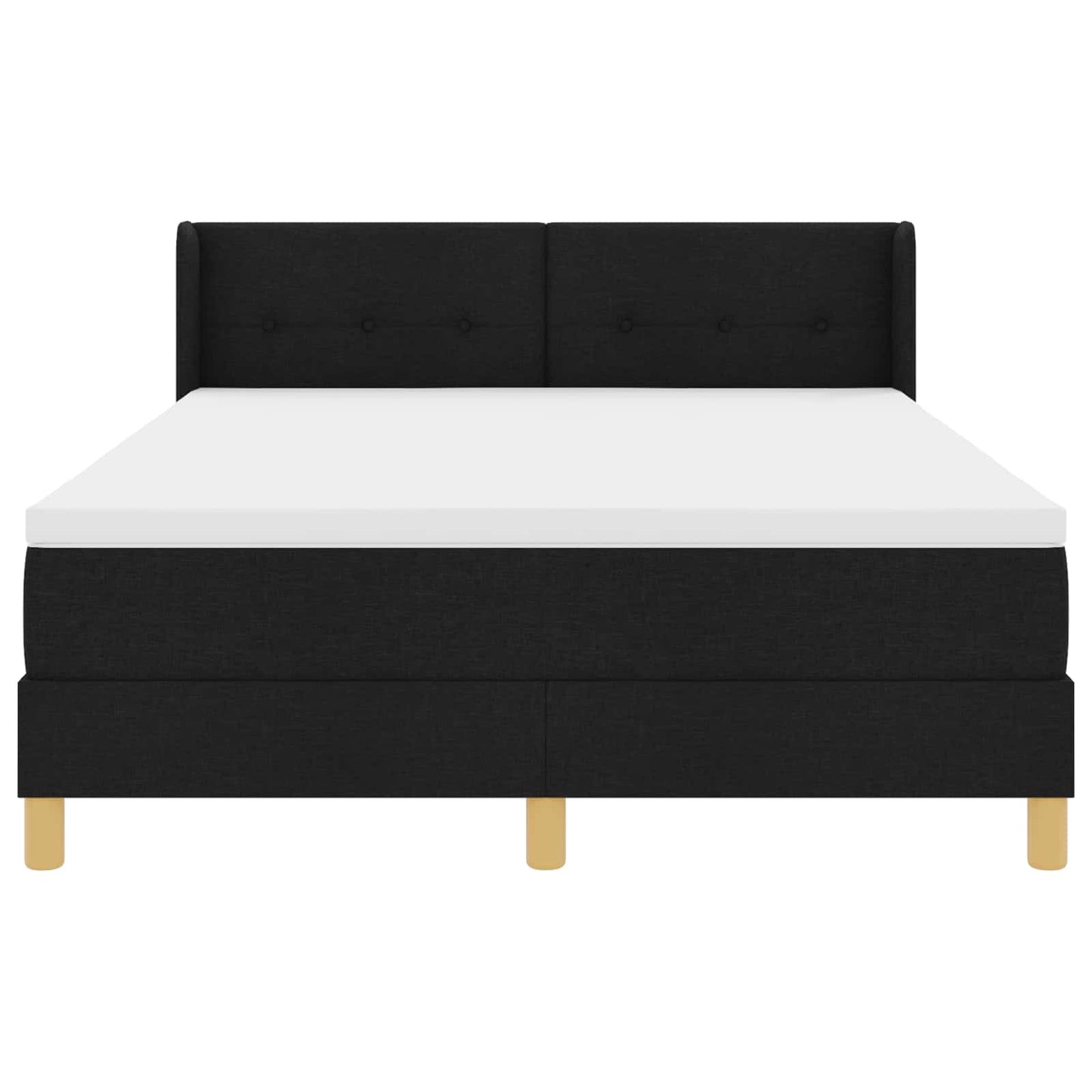 Boxspringbett mit Kopfteil Schwarz 190 x 140 cm Stoff