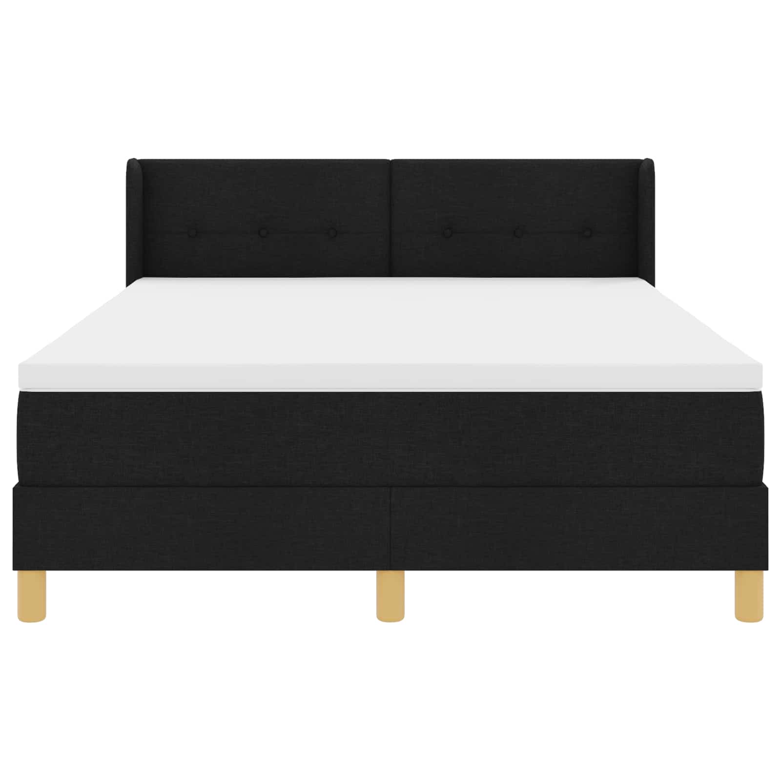 Boxspringbett mit Kopfteil Schwarz 190 x 140 cm Stoff