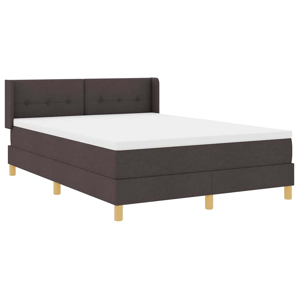 Boxspringbett Dunkelbraun und Weiß 140 x 190 cm Stoff