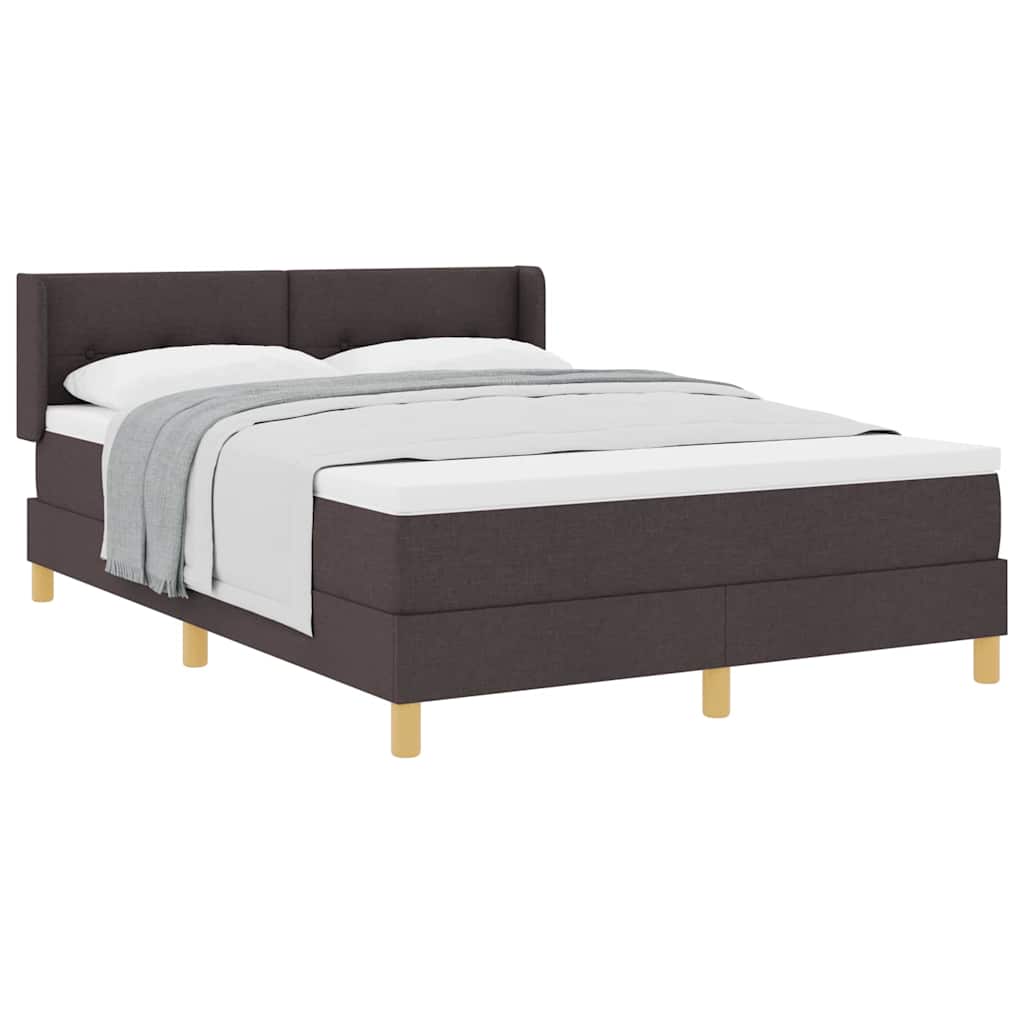 Boxspringbett Dunkelbraun und Weiß 140 x 190 cm Stoff