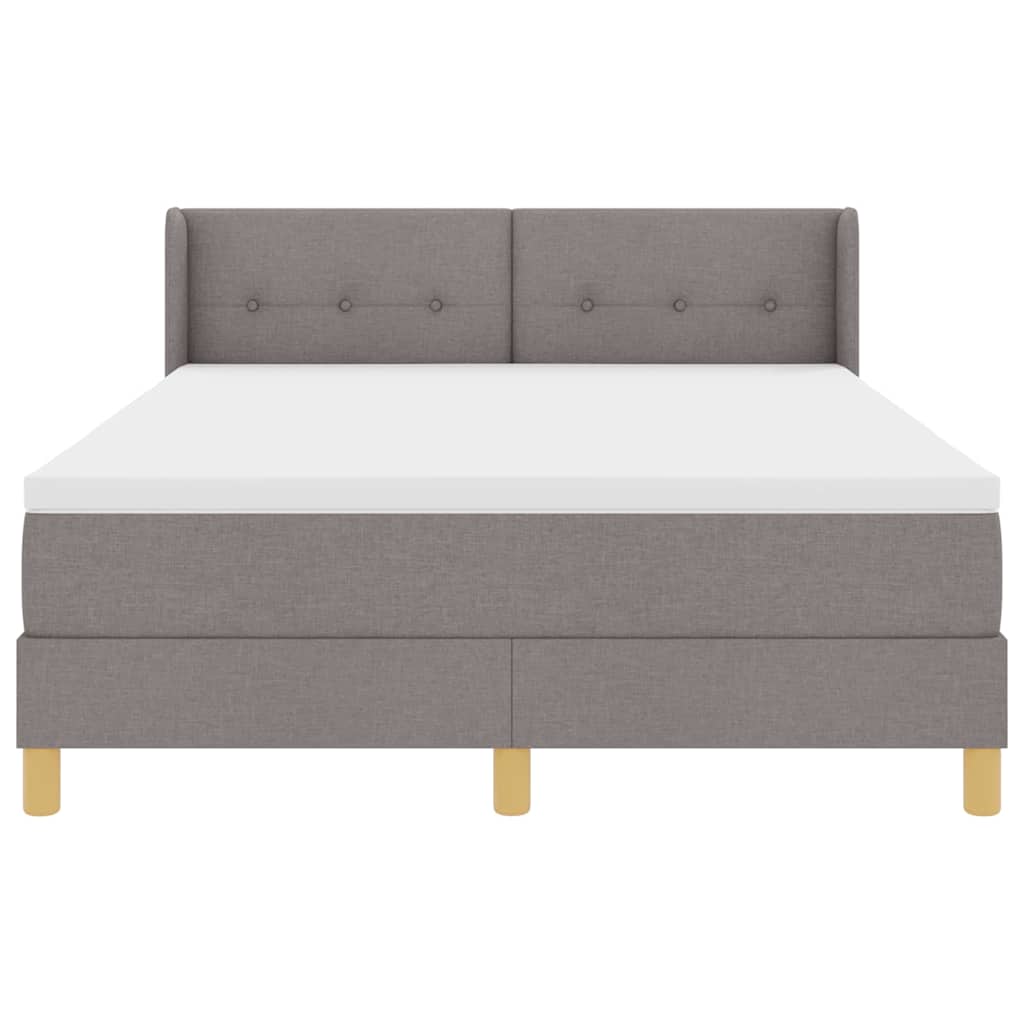 Boxspringbett mit Kopfteil Taupe 190 x 140 cm Stoff