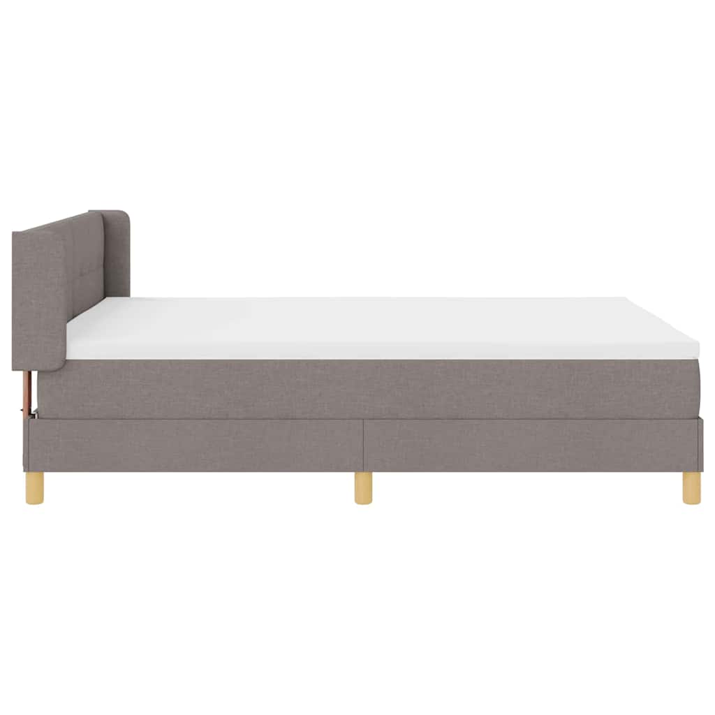 Boxspringbett mit Matratze Taupe 190 x 140 cm Stoff