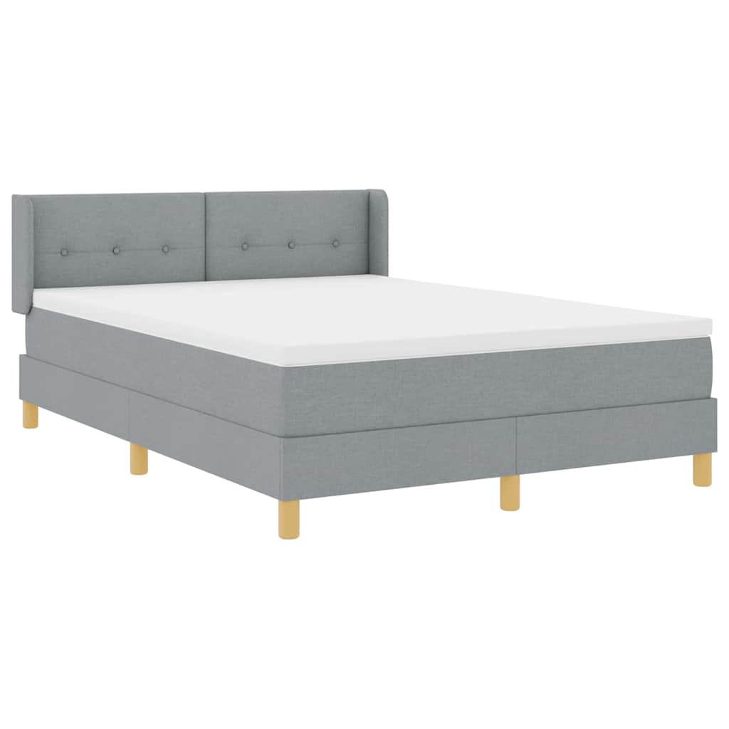 Boxspringbett mit Matratze Hellgrau 200 x 140 cm Stoff