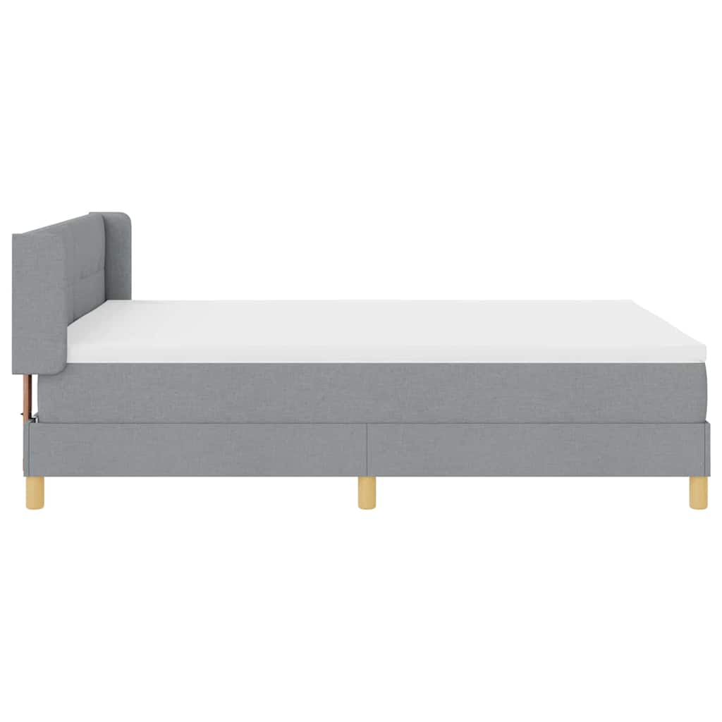 Boxspringbett mit Matratze Hellgrau 200 x 140 cm Stoff