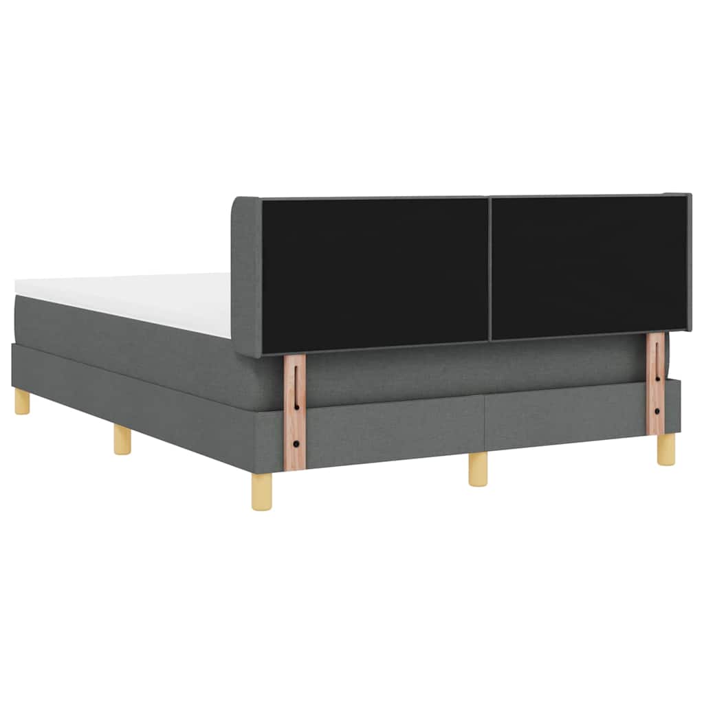 Boxspringbett mit Kopfteil Dunkelgrau 200 x 140 cm Stoff