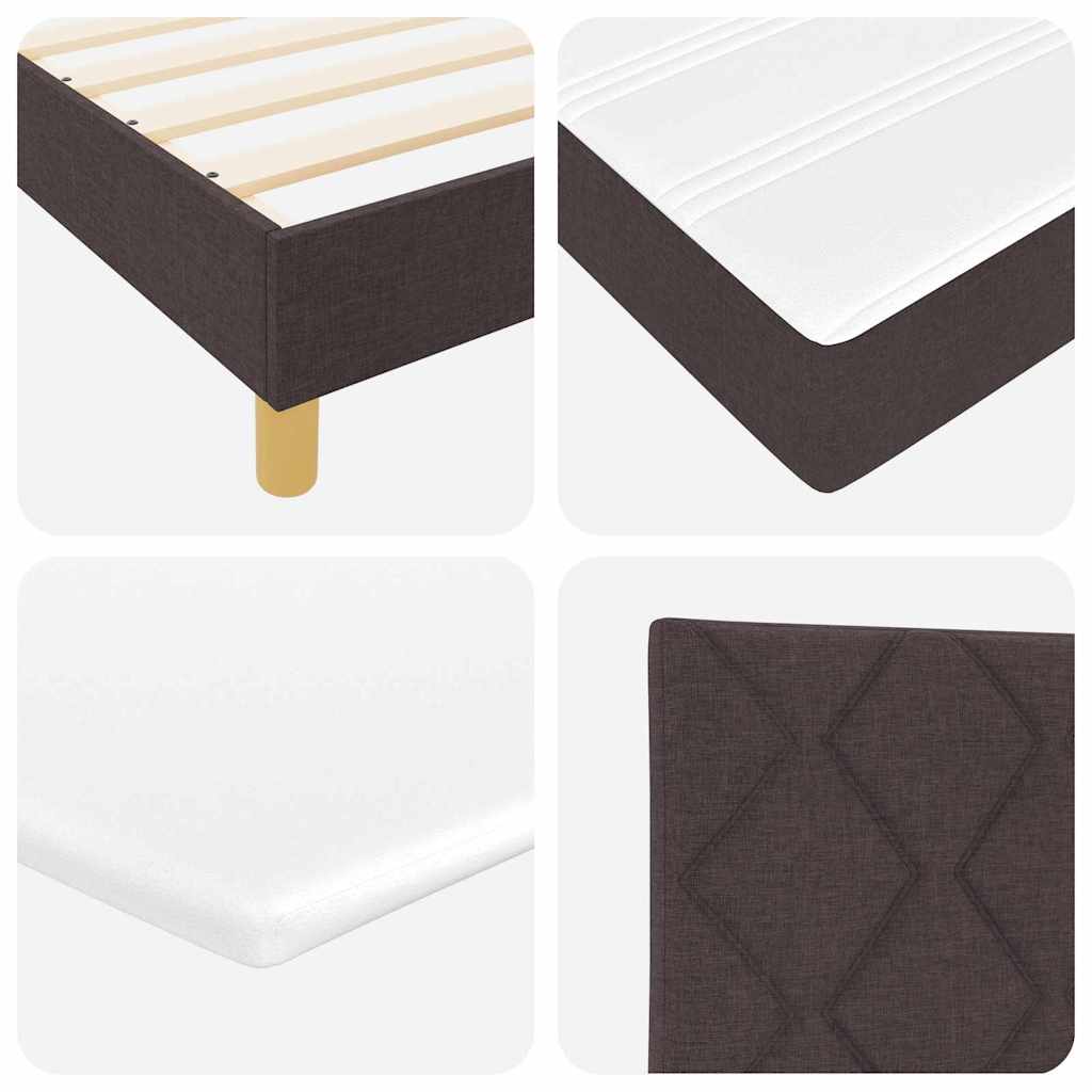 Boxspringbett mit Kopfteil Dunkelbraun 200 x 140 cm Stoff