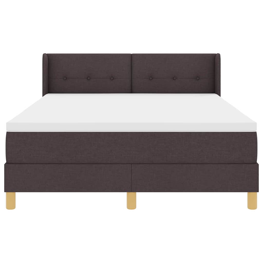 Boxspringbett mit Kopfteil Dunkelbraun 200 x 140 cm Stoff