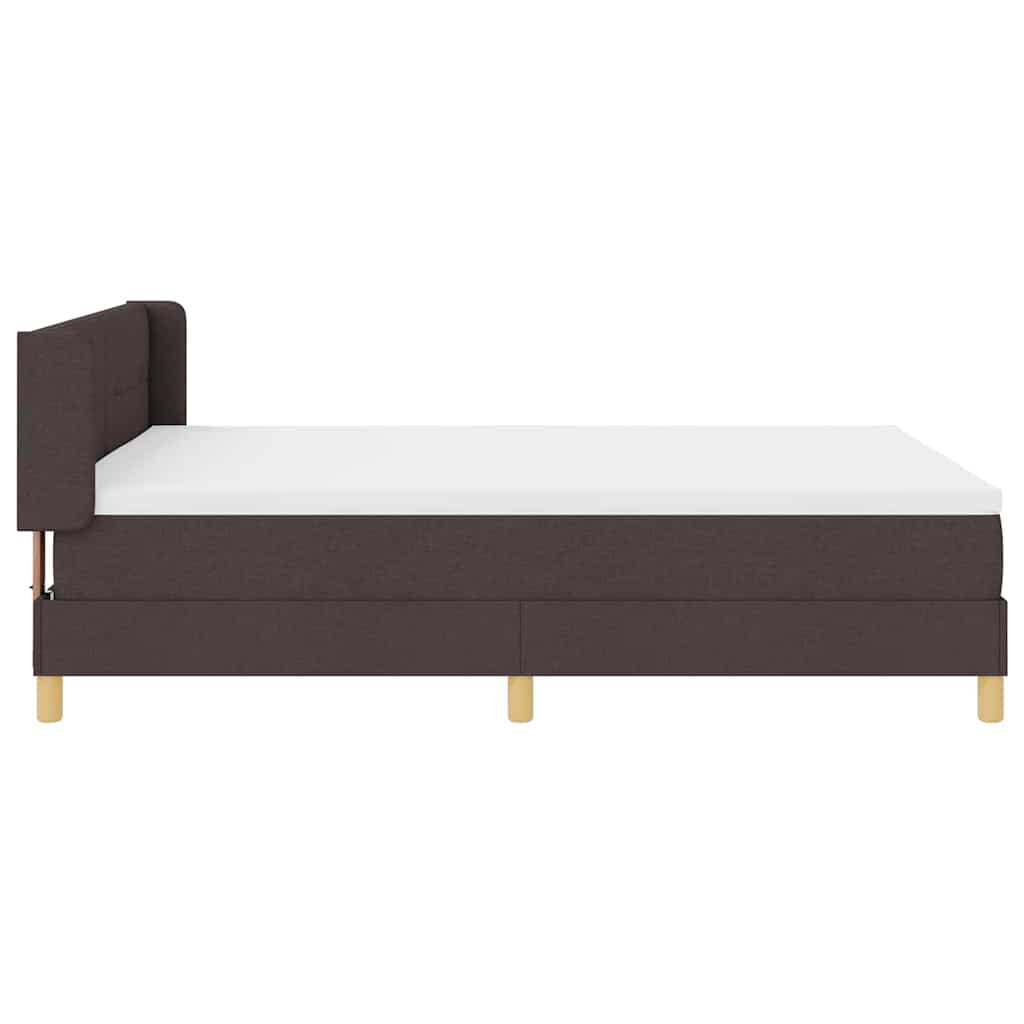 Boxspringbett mit Kopfteil Dunkelbraun 200 x 140 cm Stoff